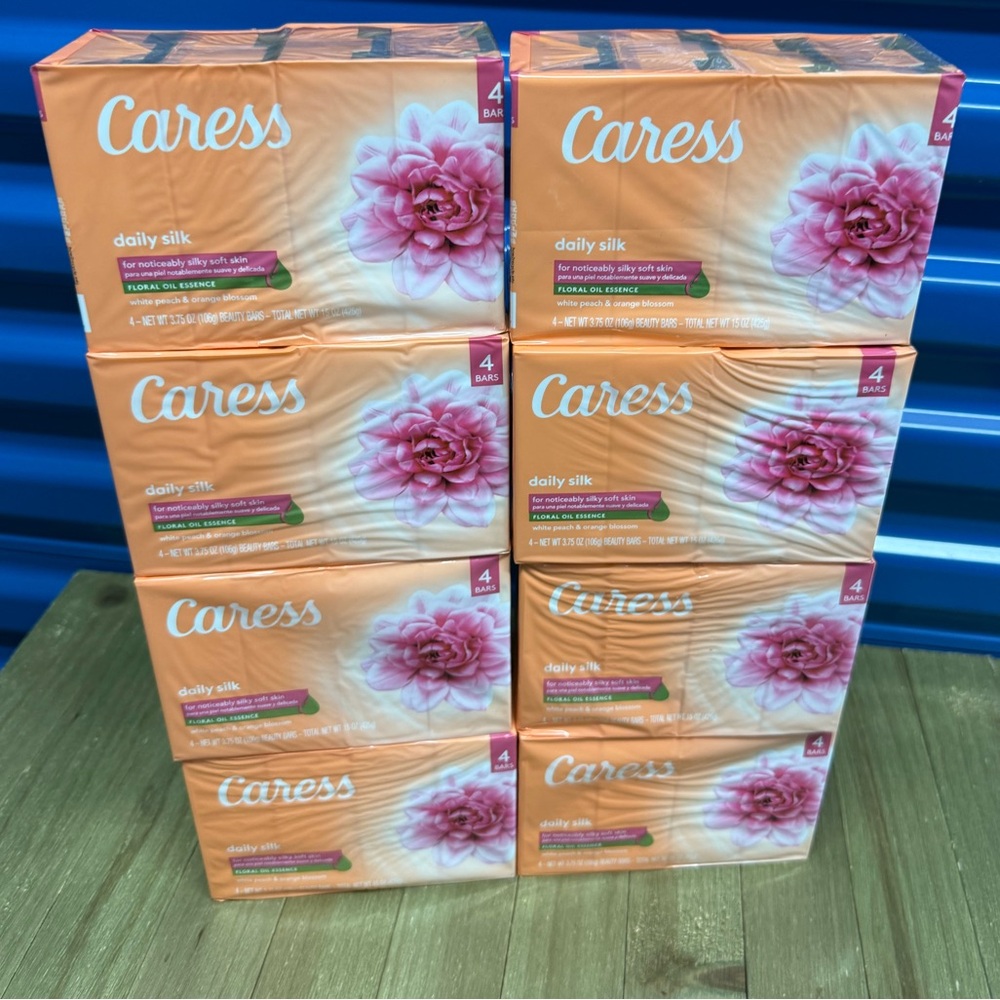 Caress Soap Daily Silk Body Bar Floral White Peach ORANGE PACK Lot Of 32 Bars